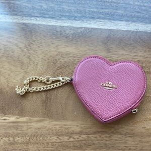 coach pink heart wallet